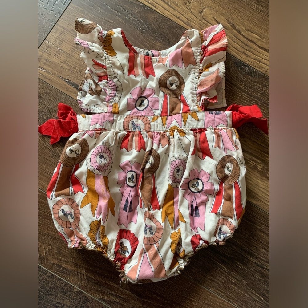 Pink Chicken bubble romper
